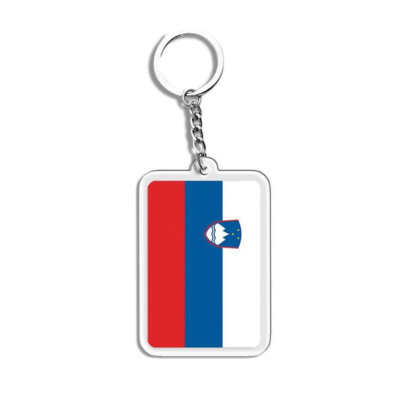 Acrylic Keychain Country Flags Collection United States Spain Russia France For Car Key Bag Gift Souvenir