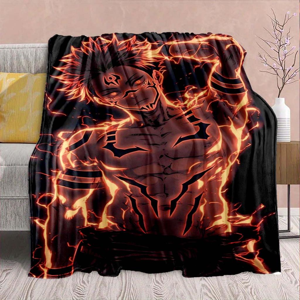 Jujutsu Kaisen Cozy Flannel Throw Blanket Soft Warm Plush Lightweight Sofa Bed Decor -QJY