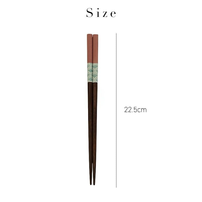 Dishwasher Safe Made in Japanese Lightweight Wooden Chopsticks for Kitchen Goods 22.5cm Chopsticks, Japan, Stylish, Pattern, Non-Slip, Couples,