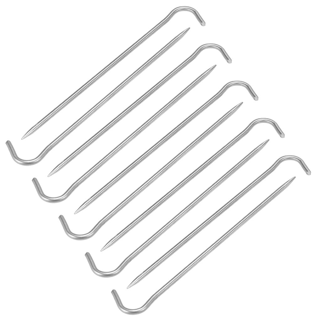 6pcs 10pcs Titanium Tent Pegs Titanium Tent Nails Outdoor Camping Tent Stakes Bend Hook