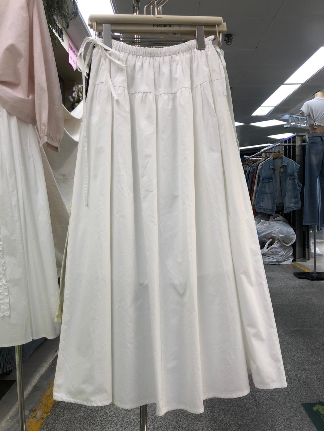 

Design Sense Большая юбка на шнурке, белая юбка, женская, весна 2025 года, высокая талия, облегающее, универсальное, длинное платье A-Word one size fits all