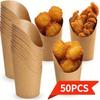 100pcs/50pcs Disposable Egg Cub Cup Slant Mouth Fried Chicken Cup Kraft Paper Chicken Rice Flower Ice Cream Egg Cub Paper Cup