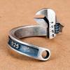 Heavy Duty Spanner Finger Ring Silver Plated Biker Jewelry Wrench-Shaped Open Ring  Boys Girls
