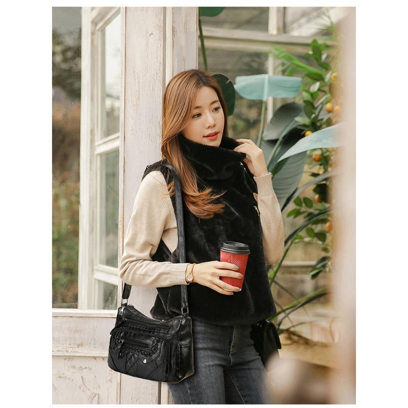 Casual and Minimalist Soft Leather Large Capacity Shoulder Bag