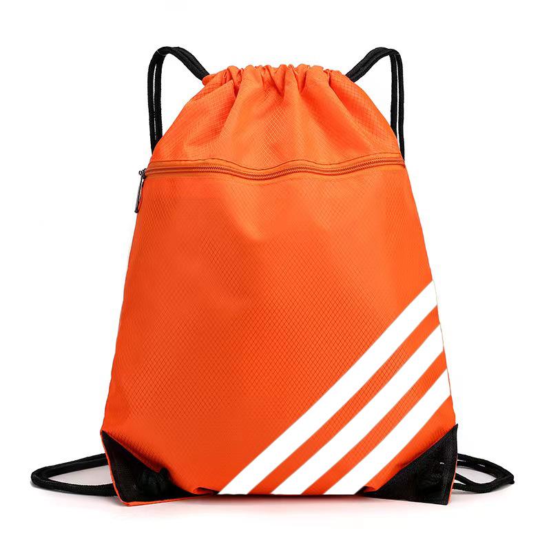 Portable Drawstring Backpack Gym Bag with Logo Print - Outdoor Training Storage