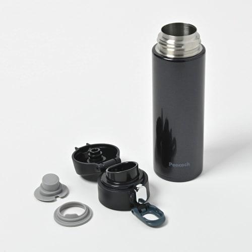 Peacock Vacuum Bottle Industry Stainless Steel Water Bottle, One-Touch Mug Type, 0.3L, Pearl Navy, AKN-30 AKS
