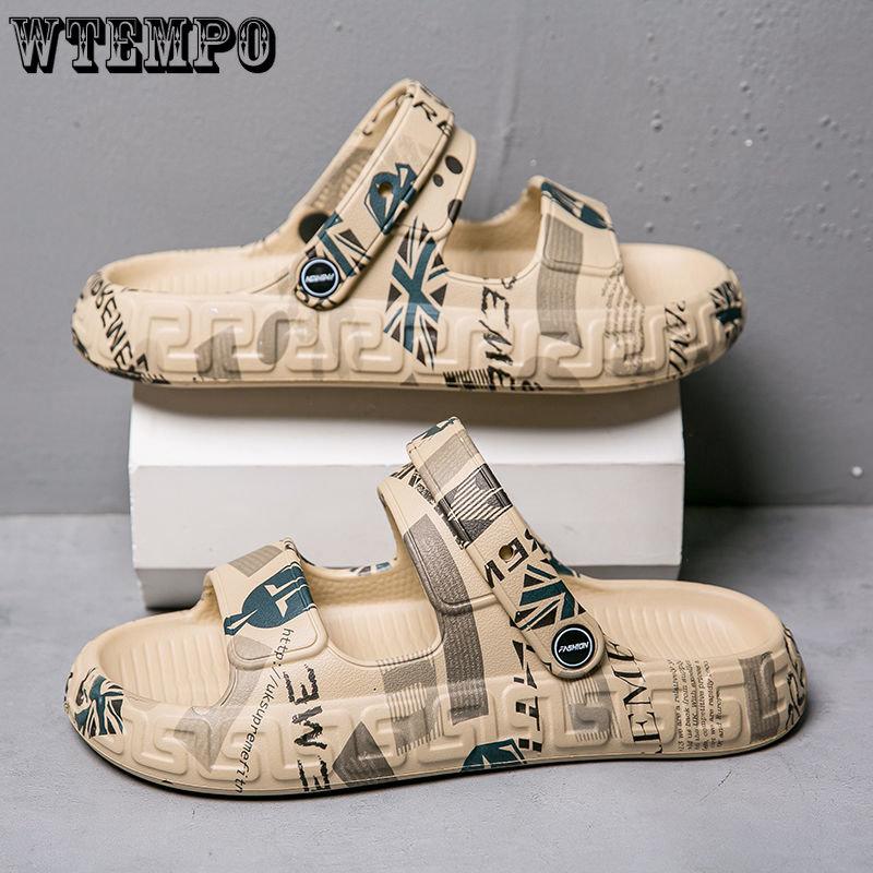 WTEMPO Pánské letní sandály Měkká podrážka Nazouváky Venkovní Dírkované Plážové boty Domácí pantofle Nositelné Protiskluzové Turistické boty