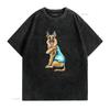 Funny Cartoon GerUnisex Shepherd I Love Mom Tattoo Print Casual T Shirt vintage Washed homme graphic designer clothes Stylish