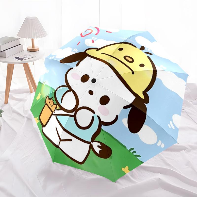 

1pc Automatic Folding Umbrella with Cute Cat Design - Portable 3-Fold Design, 8-Bone Iron Frame, Outdoor, Perfect Gift for Fans, Travelers, Daily Use,
