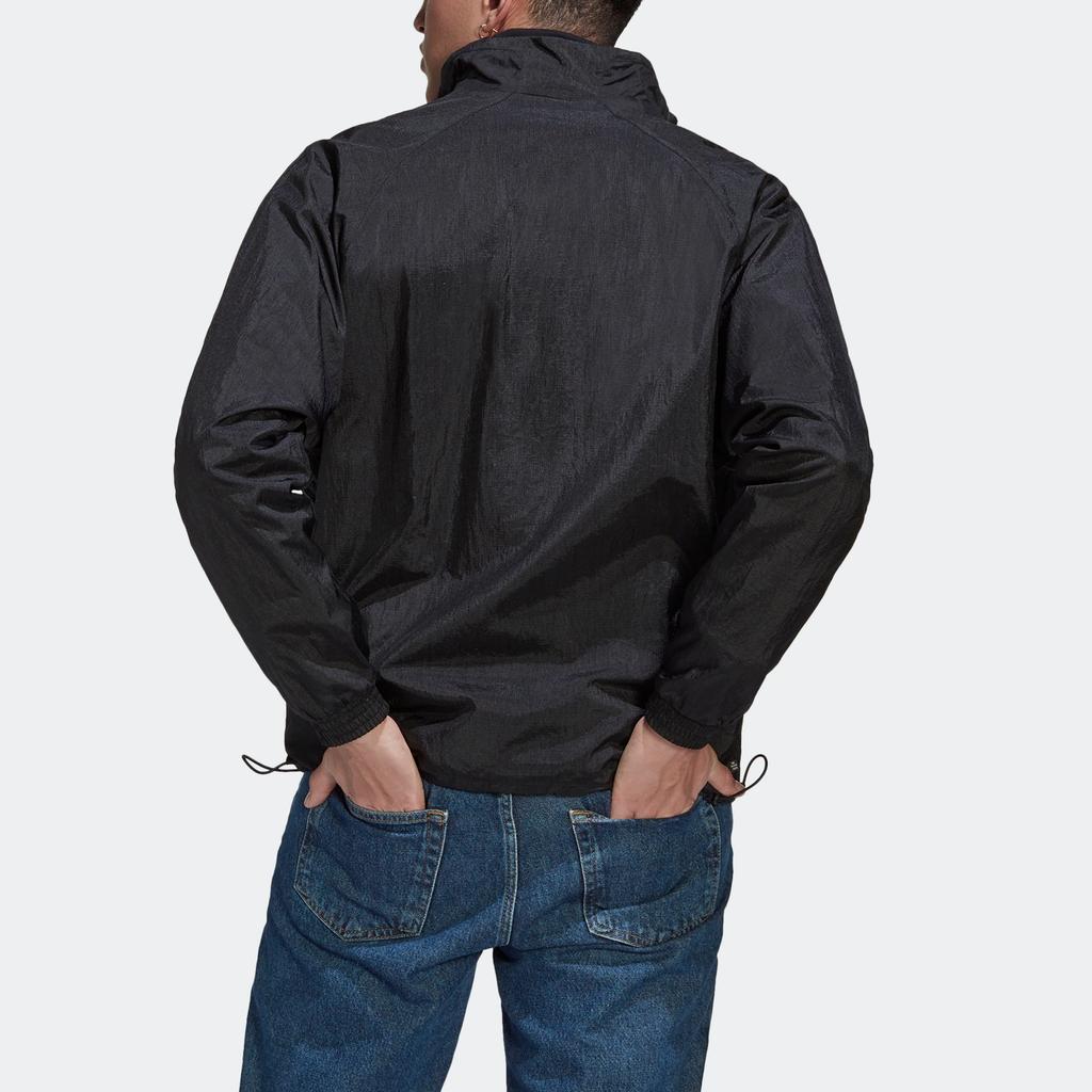 adidas Originals Trefoil Mtrlmix Track Jacket With Solid Color Logo Embroidery Men Jackets Black HK2730