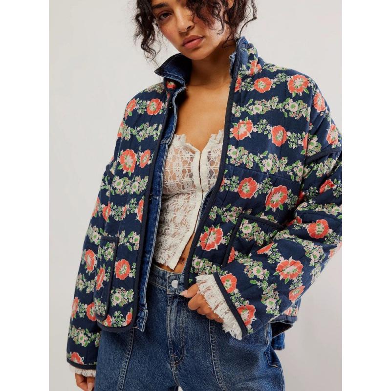 Giacca Cappotto da Donna Stampata in Cotone Autunno/Inverno 2025, Monocolore, Taglia Unica