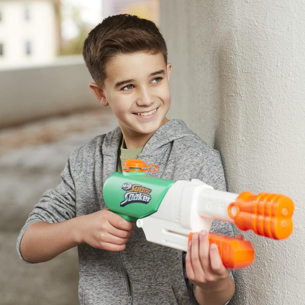 Hasbro Nerf Super Soaker Hydro Frenzy Water Blaster, 709mL Tank Capacity, Wild Style, 3 Spray Modes, Adjustable Nozzle, 2 Launch Tubes, Fun for Kids