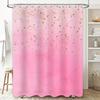 Luxury Gradient Pink Gold Foil Shower Curtain Waterproof Decorative Bath Room Home Decoration Size Customizable