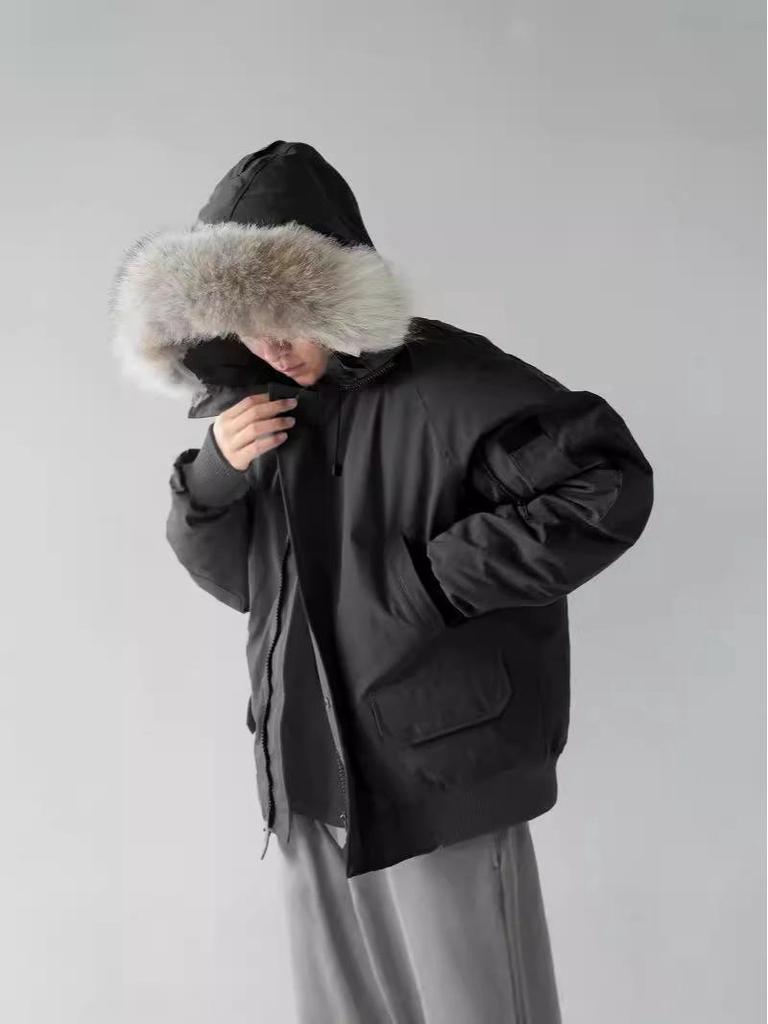 Unisex Winter Goose Down Bomber Jacket - Canadian Style Model 01