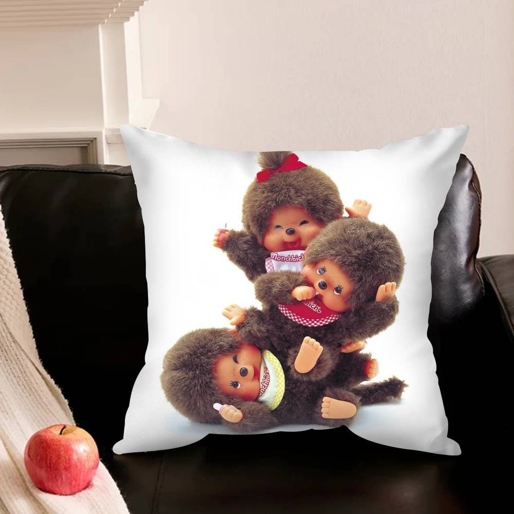 Cute M-Monchhichi-I Pillowcase For Sofa Room Office Decor Printing Protector Cushion Cover Valentine Gift Custom