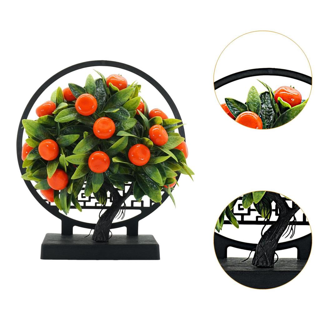 Künstlicher Obstbaum Chinesischer Stil Fake Bonsai Ornament ABS Material für Büro Heimdekoration