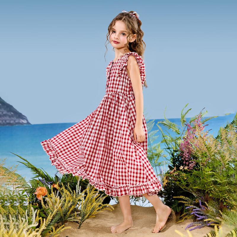 ASK JUNIOR Girls' Plaid Maxi Dress