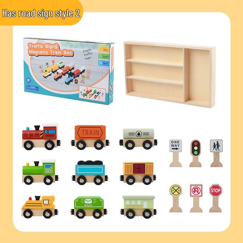 Educational Traffic Sign Train Set for Kids: Kindergarten Learning Toy