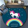 Mermaid Unicorn Print Rug Cartoon Round Rug Kitchen Bedroom Rug Kids Room Play Mat Kids Play Mat Home Decor