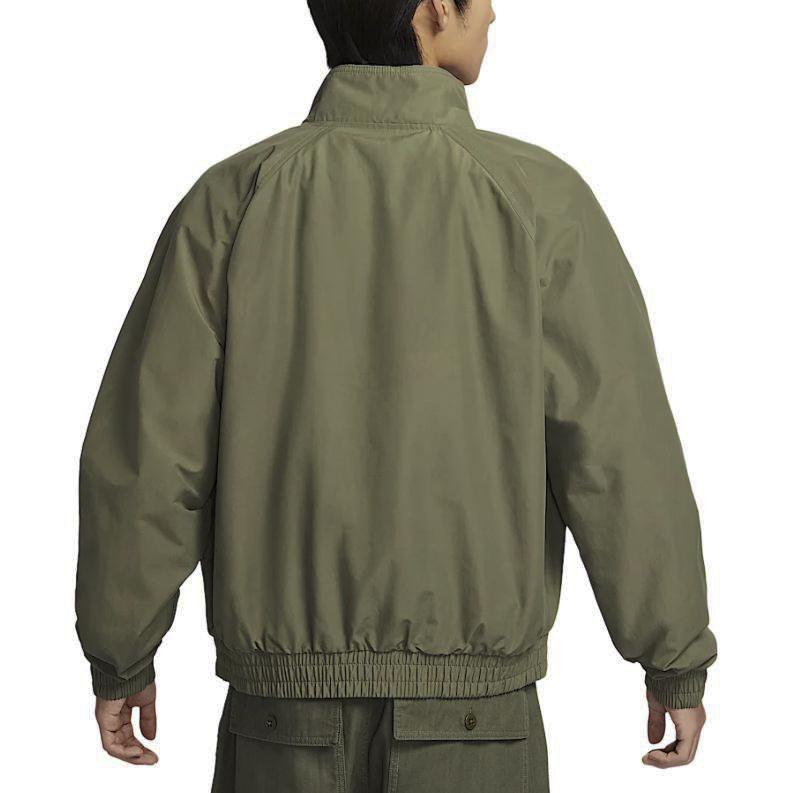 Nike Club Futura Fashion Bequeme Weiche Vielseitige Langarmjacke Herren Jacke Olivgrün Weiß FZ0657222