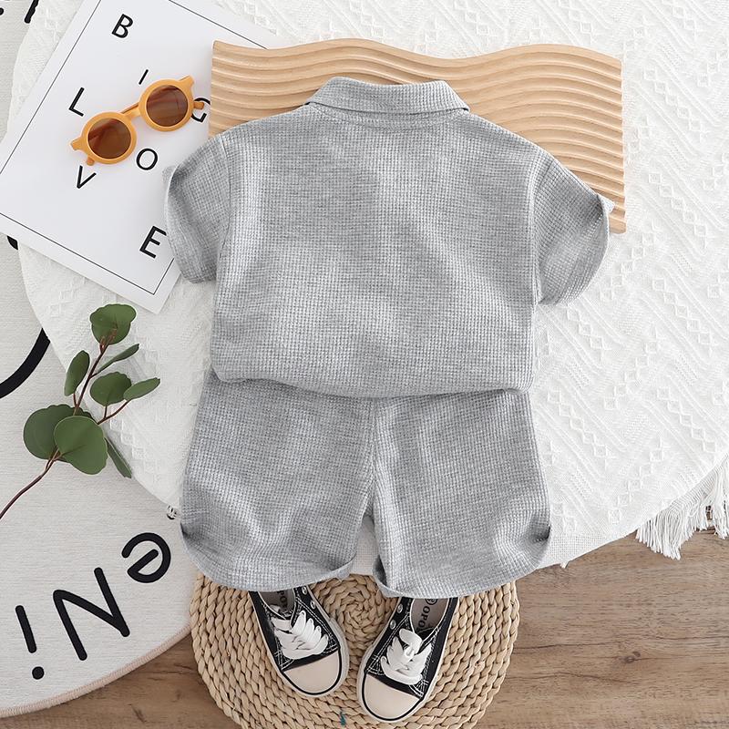 Jungen-Set 0-5 Jahre alt Kinder Kurzarm-Poloshirt Casual Shorts Zweiteiliges Set Bequeme Kleidung für Jungen Babys