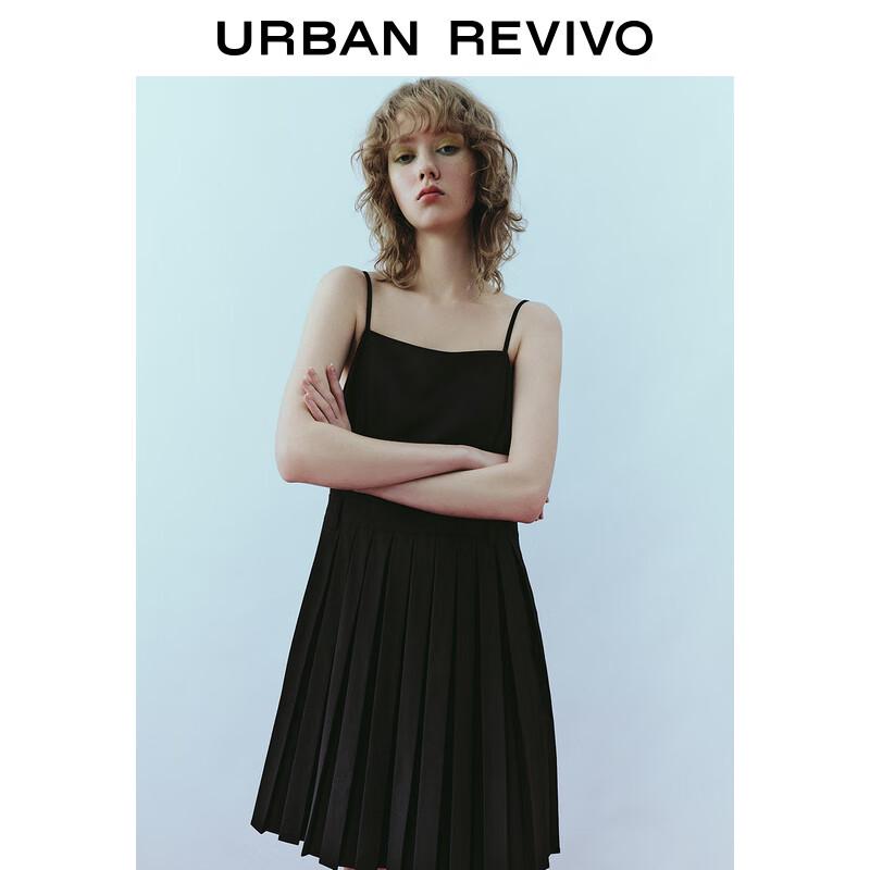 UR Women's Pleated Square Neck Cami Dress