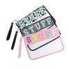 PVC Clear Letter Wash Cosmetic Bag Travel Snack Bag Clear Letter Embroidered Bag for Travel Beach Portable Toilet Storage