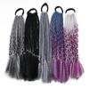 Children's Wig Dreadlocks Hair Accessories Bow Tie Style Colorful Braided Hair Ties Girls' Short Stage Cute Ombre Ponytail