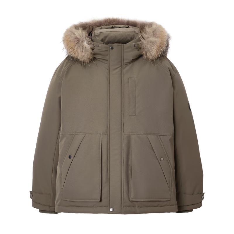 Мужская водонепроницаемая пуховая куртка JACK&JONES со съемным капюшоном из искусственного меха M