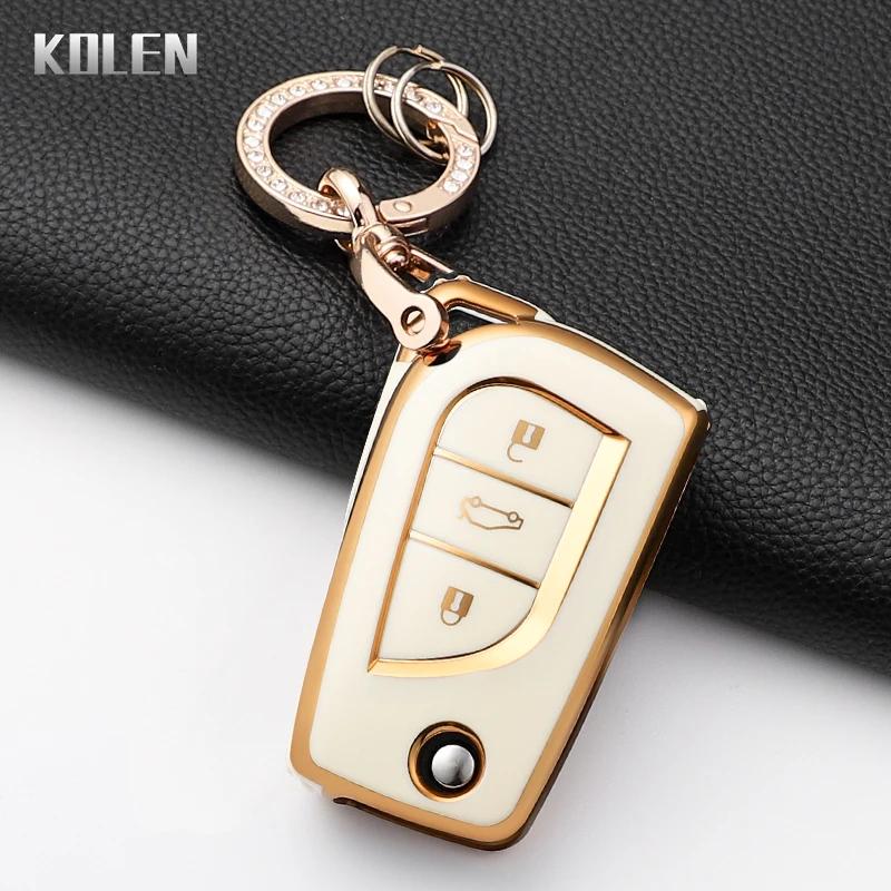 For Toyota Aygo Yaris Highlander Camry Rav4 Corolla Land Cruiser Prado Fashion Tpu Car Key Case Cover Protected Keychain Fob Bag