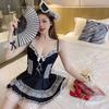 Women's Cute Sexy Lace Splicing Suspender Cake Dress Slim Loli Play Dress Women's Send Headband