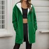 Women's Fashionable Loose Zipper Cardigan With Fleece Hoodie