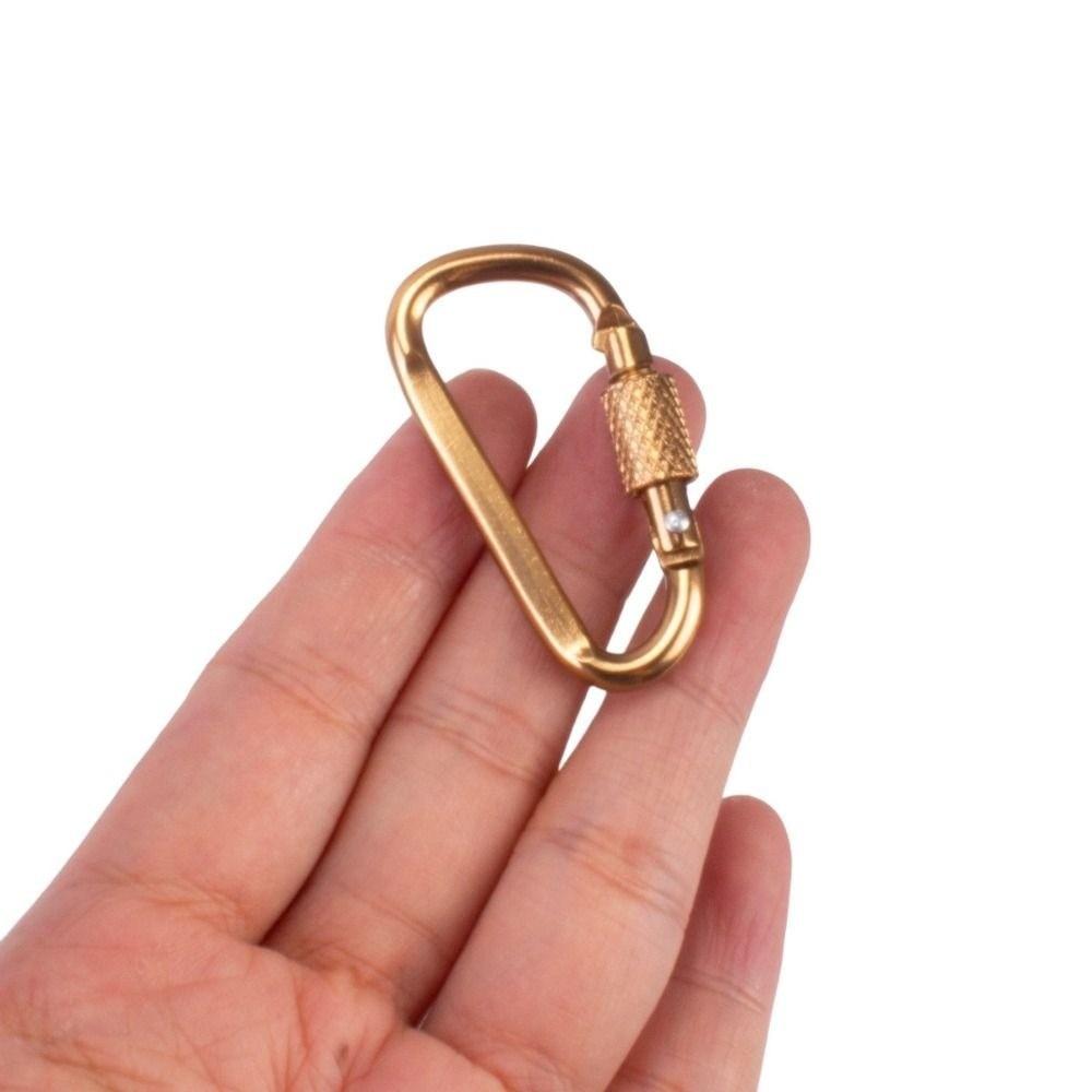 Aluminum Alloy Safety Buckle Keychain With Lock D-shape Carabiner Camping Hiking Hook
