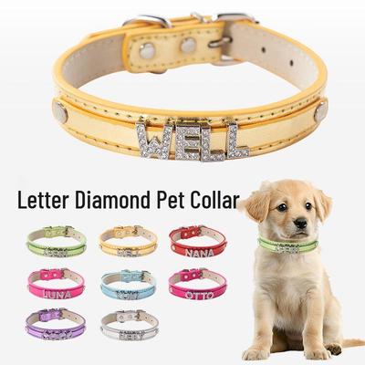 Diamond DIY Letter Dog & Cat Collar Necklace - Pet Accessories