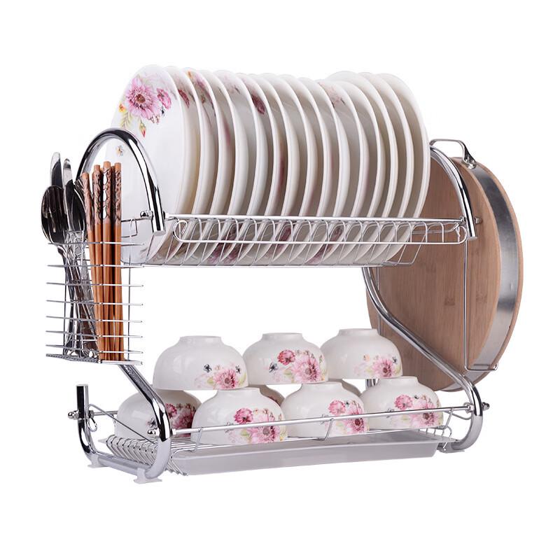 ZISIZ Double-Layer Draining Dish Rack