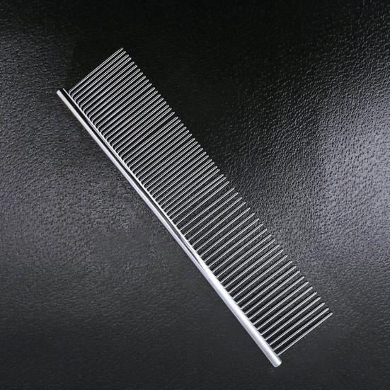 Pet Comb Smooth Edges Pet Hair Care Stainless Steel Dog Cat Hair Straight Row Comb Pet Grooming Tool