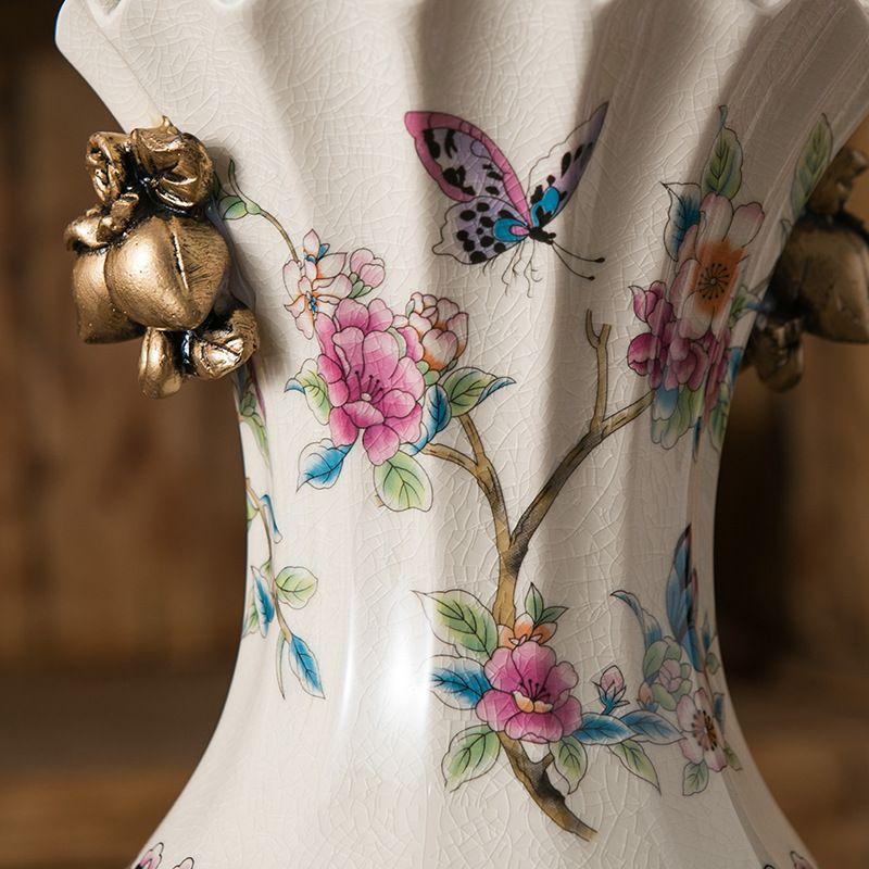 Porzellanvase Retro Blau-Weiß-Porzellan Europäische Wohnzimmerdekoration Blumenarrangement Leichter Luxus Chinesische Dekoration