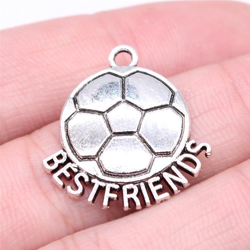 10pcs Soccer Charms Antique Silver Color Soccer Pendant Charms Sport Soccer Charms For Jewelry Making DIY Craft