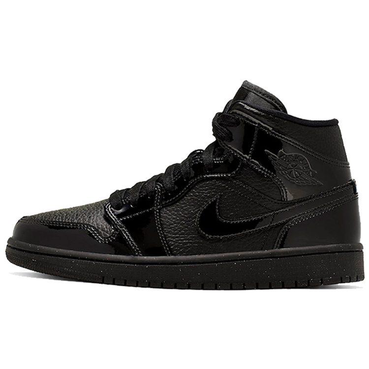 Jordan 1 Mid Patent Triple Black Women's BQ6472-003