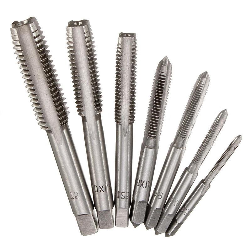 YH 7pcs M3-M12 HSS Metric Tapper Right Hand Thread Tap Tool 0.5mm-1.75mm Pitch