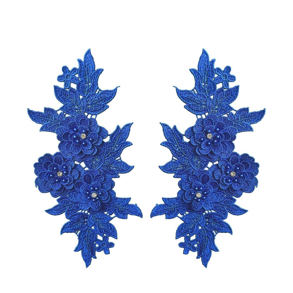 Classical Three-Dimensional Beads, Drills, Solid Color Pair Of Flowers, Embroidery Lace Fabric, Performance Clothes, Dresses, Decorative Accessories