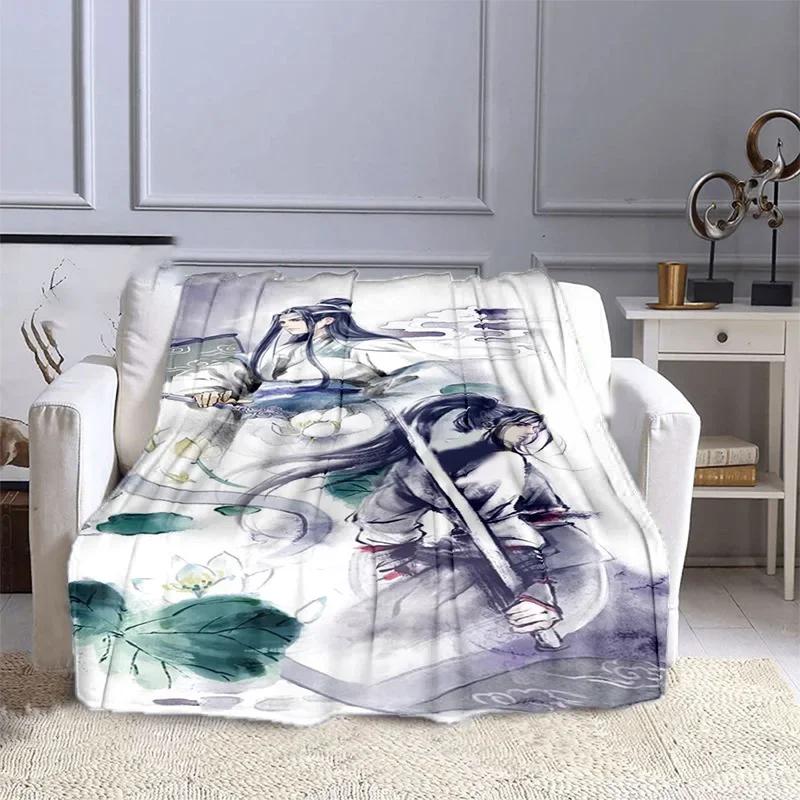 Maßgefertigte Mo Dao Zu Shi Anime-Decke, Flanell-Familiendecke, Cartoon-Mikrofaser-Plüschflanell-Überwurfdecke für Bett, Sofa und Bettwäsche