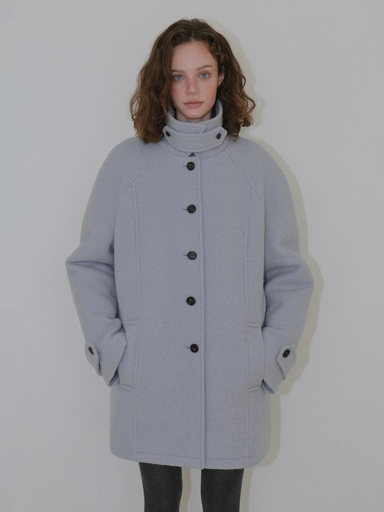 ETMON Boucle Stitch Half Coat, Light Blue