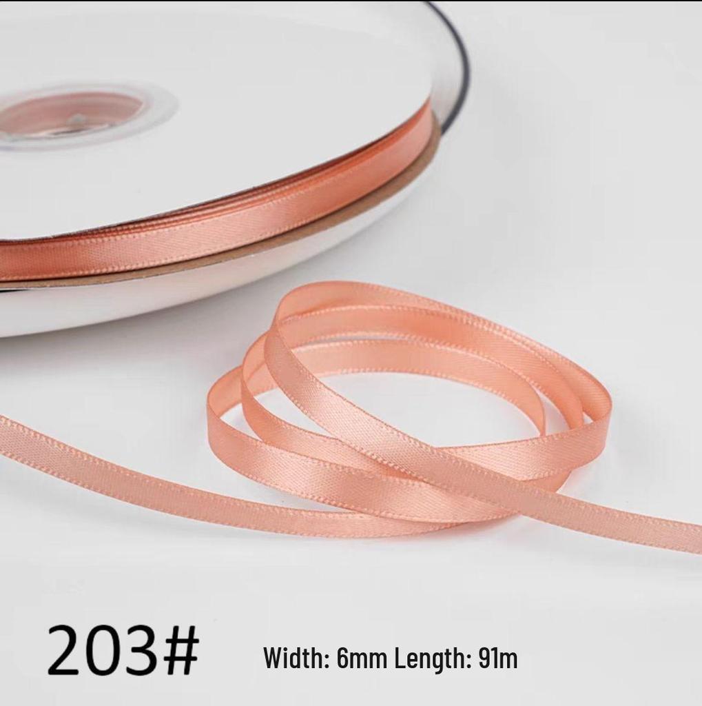 "0.6cm-1cm Polyester Ribbon for DIY Bows, Bouquets, and Gift Boxes"