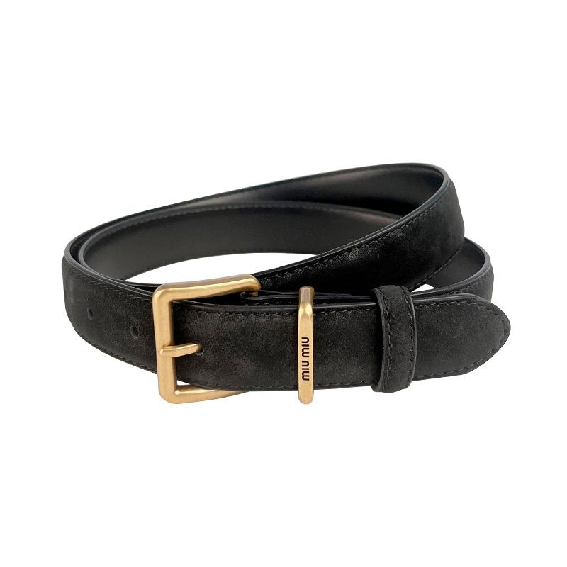 Cintura da donna in pelle opaca pile, mucca retrò da donna di alta gamma nera decorativa pantaloni casual
