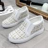 Fashion Hidden Wedge Sneakers Women Platform Checkered Loafers Women Tenis Feminino Wedges Shoes Slip-on Modis Clogs Dress Glitter Fall