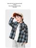 European Boys' Fleece-Lined Plaid Shirt - Autumn/Winter 2025 Kids' Thickened Top