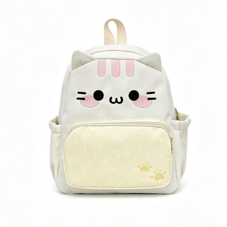 Schoolbag cute cartoon polka dot backpack female student travel cat small backpack high value versatile light class bag
