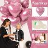 5/10 st 18 tum Rosa Kärlekshjärta Form Folieballonger Bröllopsdekoration Födelsedagskalas Gåva Hemrumsinredning DIY Aluminium Luftballonger