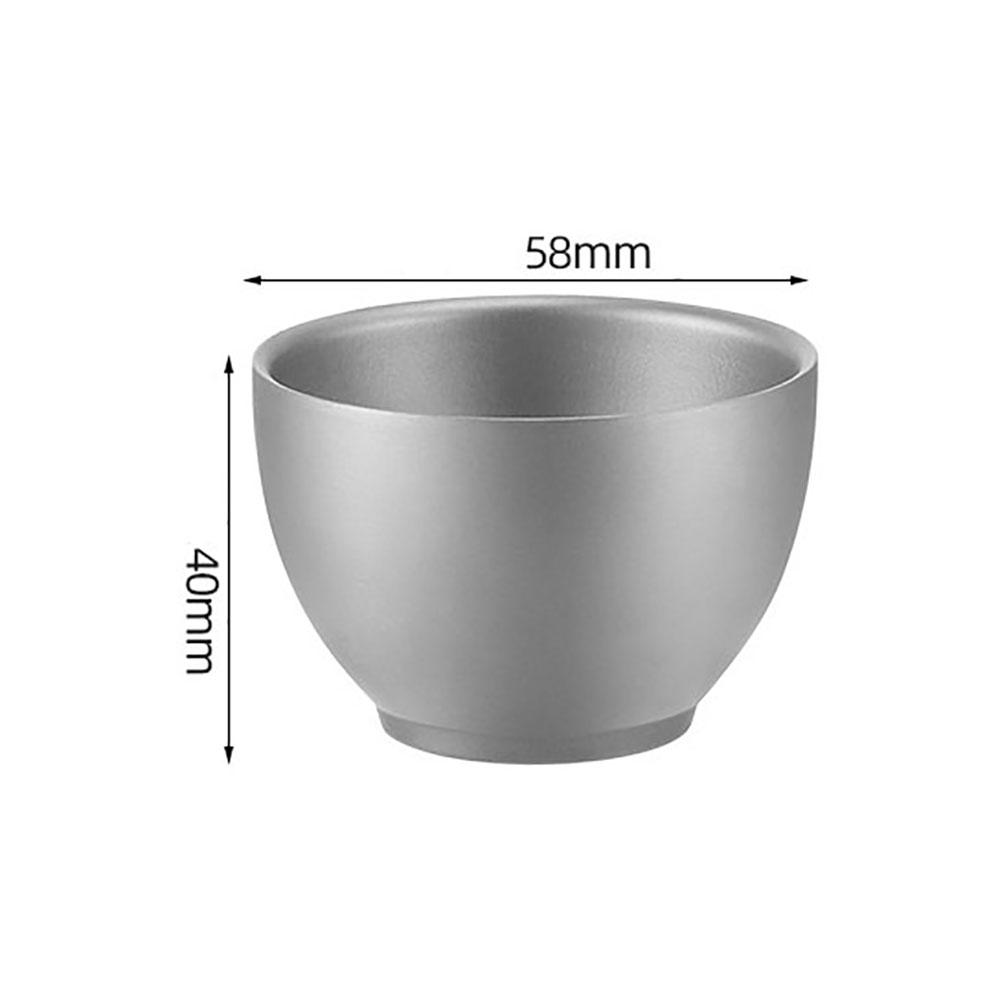 

Small 100% Titanium Tea Cup Double Layer Mini Bowl for Outdoor Camping Tableware Rust-free Drop-resistant 40ml світло-сірого кольору